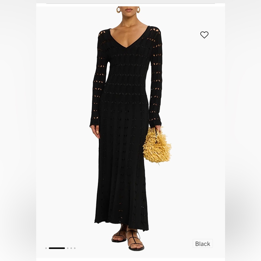 Final ZIMMERMANN Rhiannon Pointelle Maxi Long Sleeves Flare Dress Black various - Picture 1 of 16